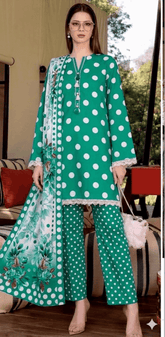 ZEYORAH Polka Dot Lawn 3-Piece