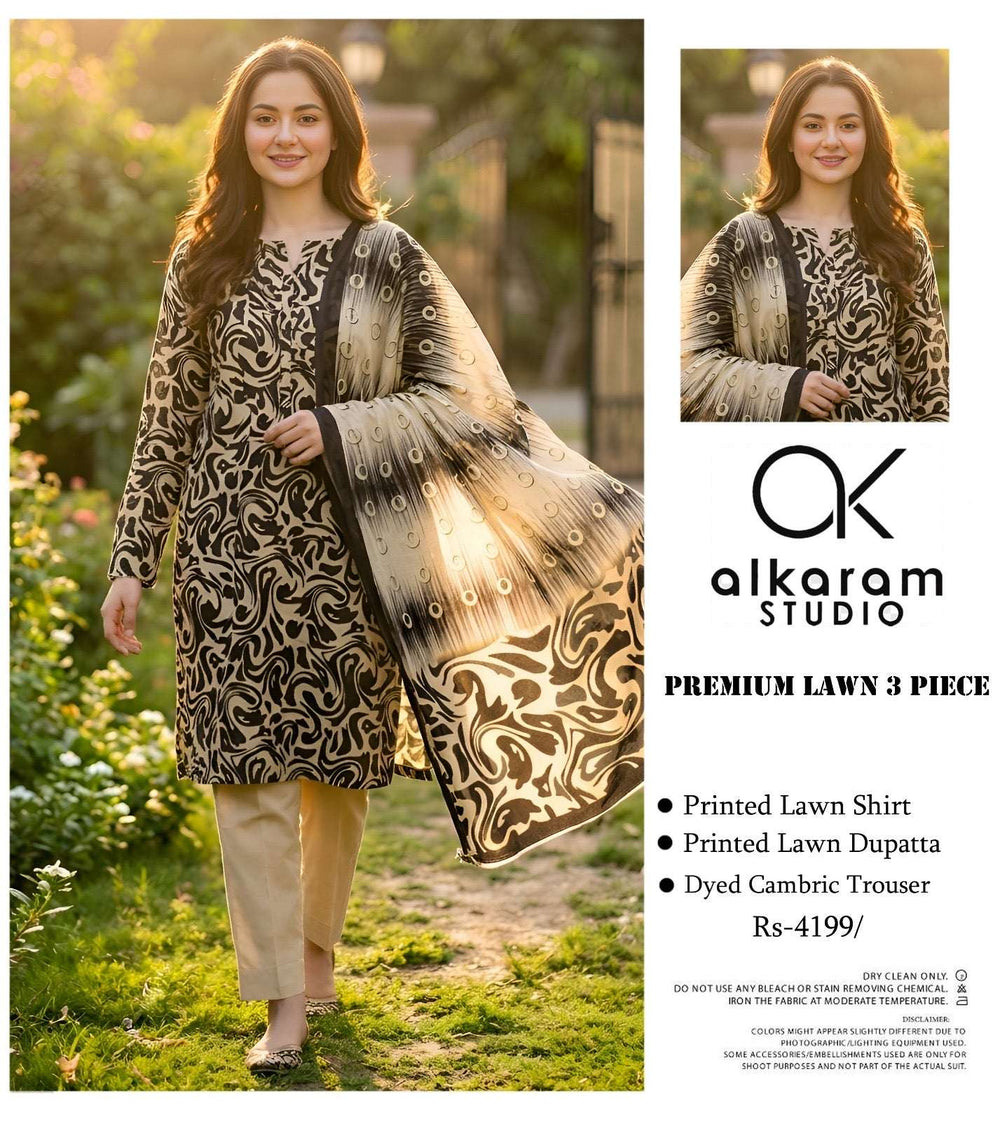Alkaram Studio Premium Printed Lawn 3-Piece