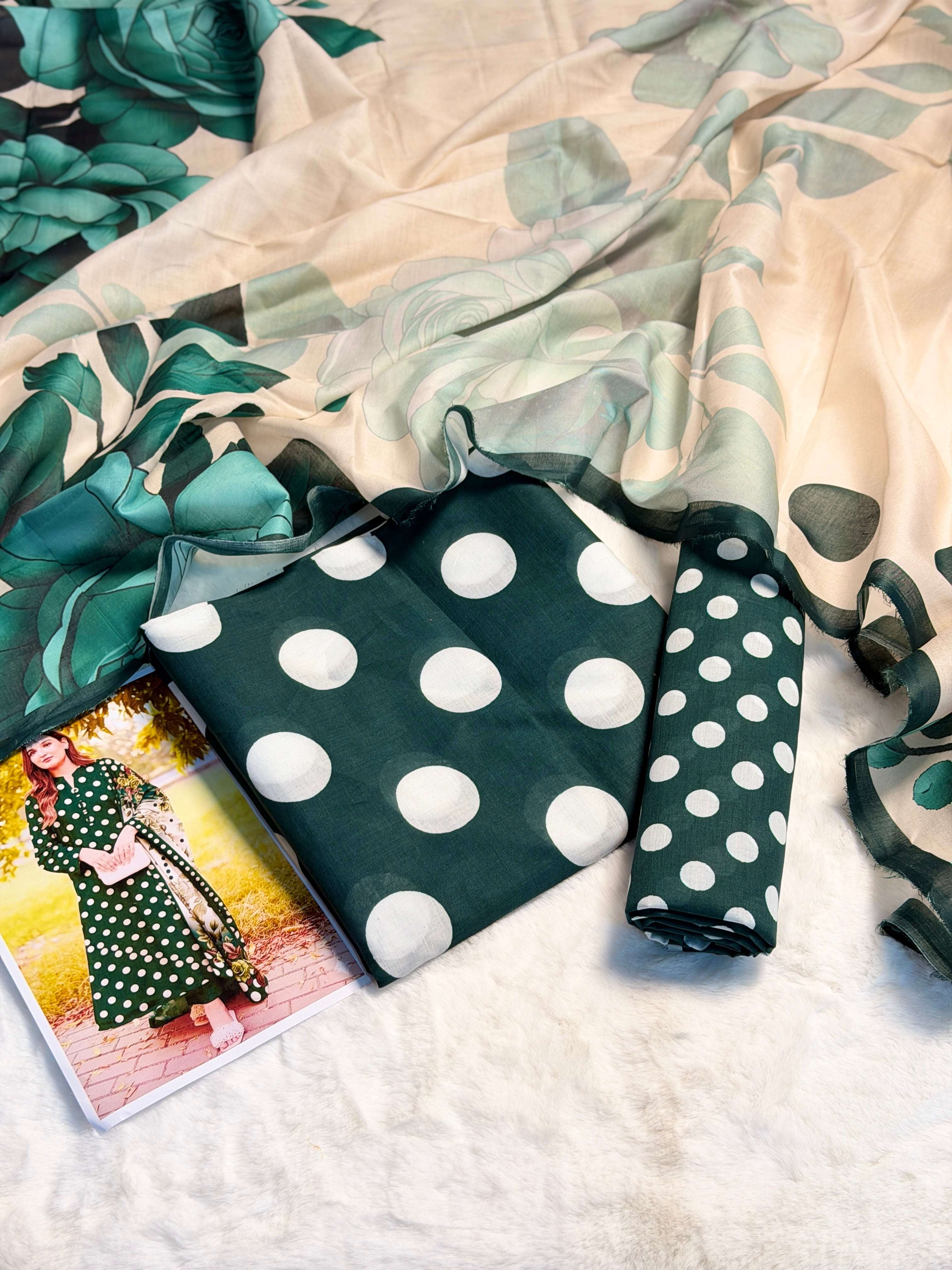 ZEYORAH Polka Dot Lawn 3-Piece