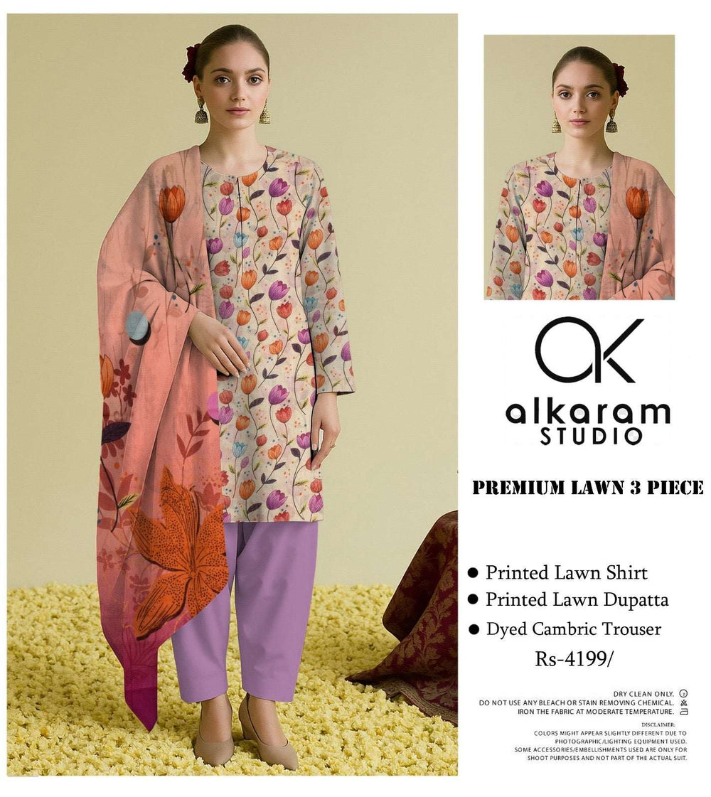 Alkaram Studio Premium Printed Lawn 3-Piece
