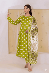 ZEYORAH Polka Dot Lawn 3-Piece