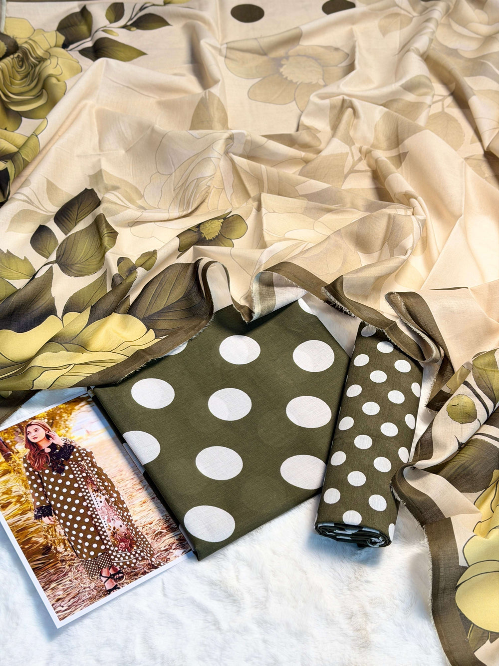 ZEYORAH Polka Dot Lawn 3-Piece