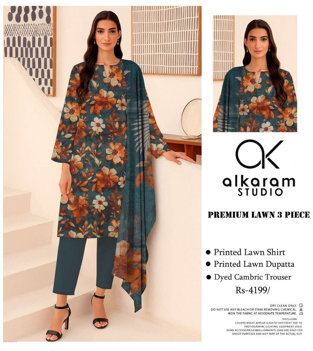 Alkaram Studio Premium Printed Lawn 3-Piece