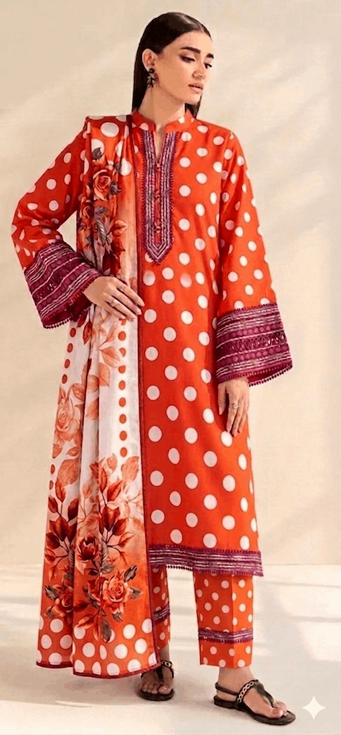 ZEYORAH Polka Dot Lawn 3-Piece