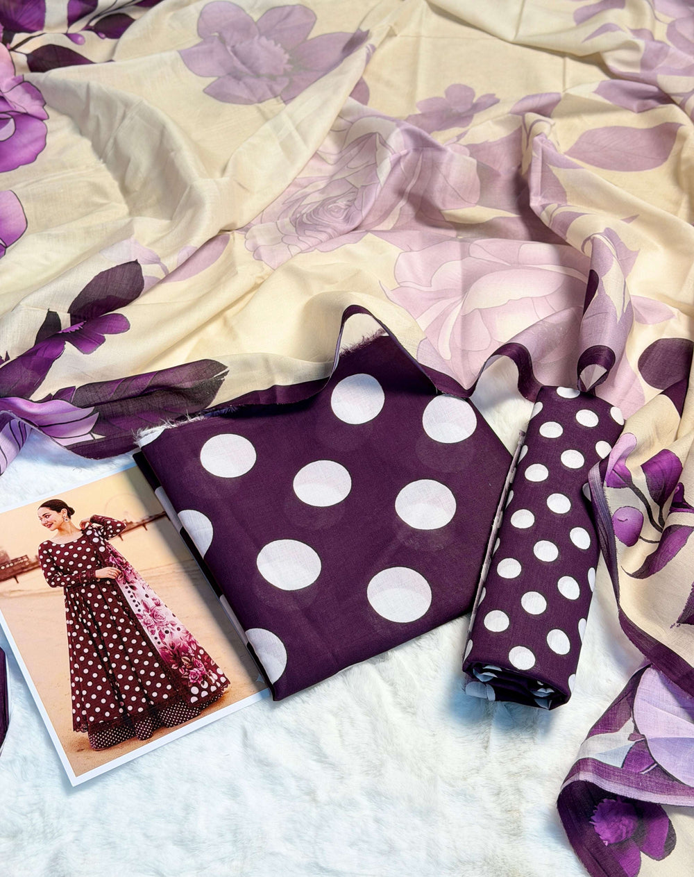 ZEYORAH Polka Dot Lawn 3-Piece