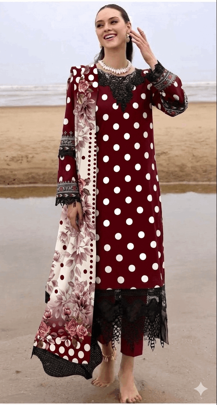 ZEYORAH
 Polka Dot Lawn 3-Piece