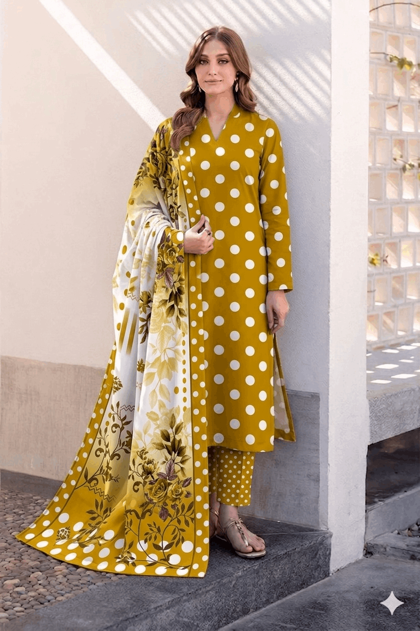 ZEYORAH Polka Dot Lawn 3-Piece